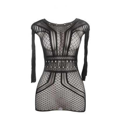 Vestido Curto de Rede SUBBLIME com Costas Nua, ideal para momentos sensuais