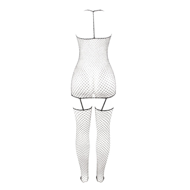 Bodystocking de Rede Arrastão Brilhante SUBBLIME em detalhe, mostrando a textura e o design.