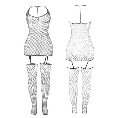 Bodystocking de Rede Arrastão Brilhante SUBBLIME em detalhe, mostrando a textura e o design.