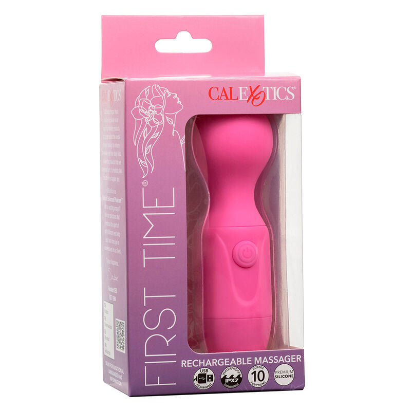 Massageador Recarregável First Time com 10 Vibrações Rosa
