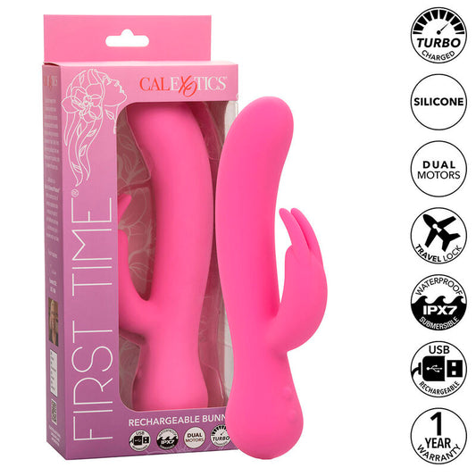 Vibrador Coelho Recarregável First Time Rosa