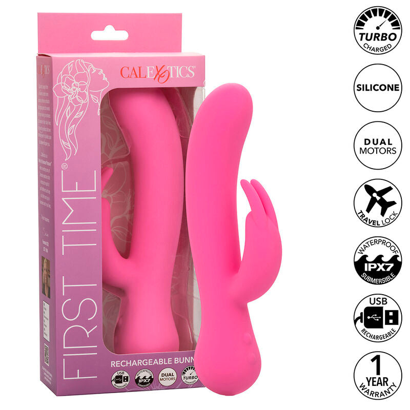 Vibrador Coelho Recarregável First Time Rosa