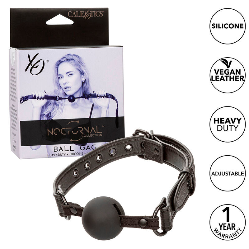 Mordaça de Bola de Silicone Preta Nocturnal
