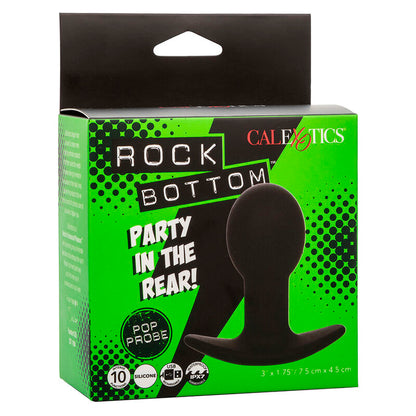 Plug Anal Vibratório Rock Bottom com 10 Funções de Silicone Preto