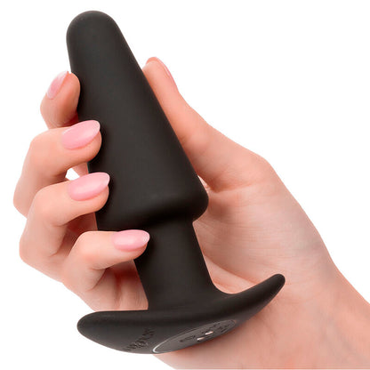 Plug Anal Cônico Rock Bottom com 10 Vibrações e Silicone Seguro