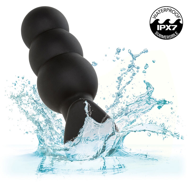 Plug Anal Vibratório com Esferas de Silicone Preto