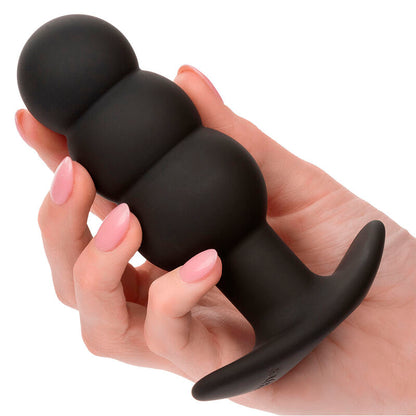 Plug Anal Vibratório com Esferas de Silicone Preto