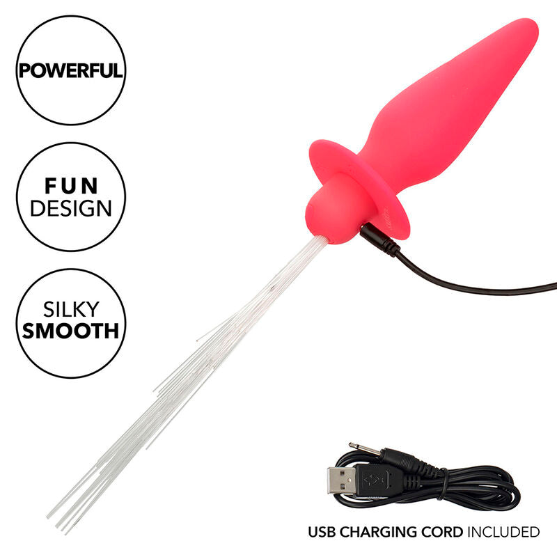 Plug Anal Vibratório Southern Lights com 10 Vibrações de Silicone Rosa