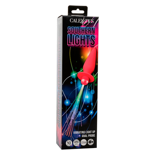 Plug Anal Vibratório Southern Lights com 10 Vibrações de Silicone Rosa