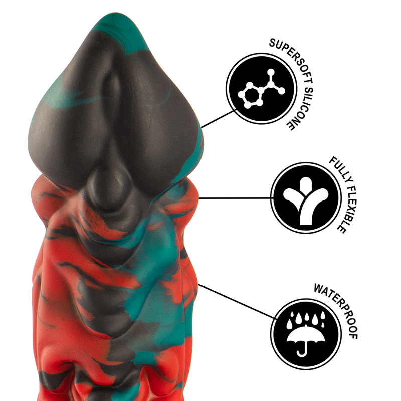 Detalhe do Dildo Phobos EPIC Cybersilicock de silicone grande e realista.