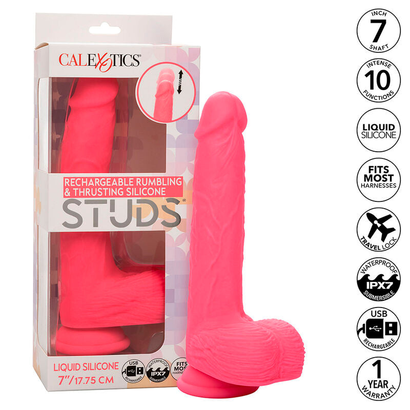 Vibrador Realista Studs com 10 Vibrações Rosa
