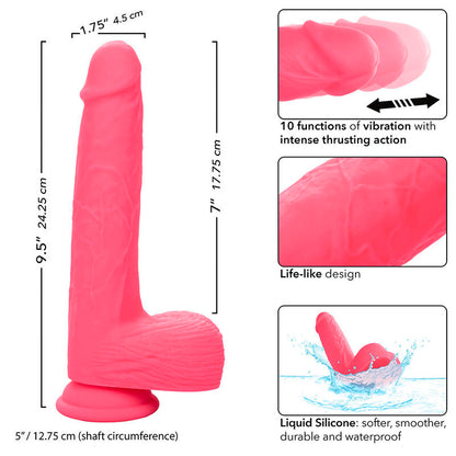 Vibrador Realista Studs com 10 Vibrações Rosa