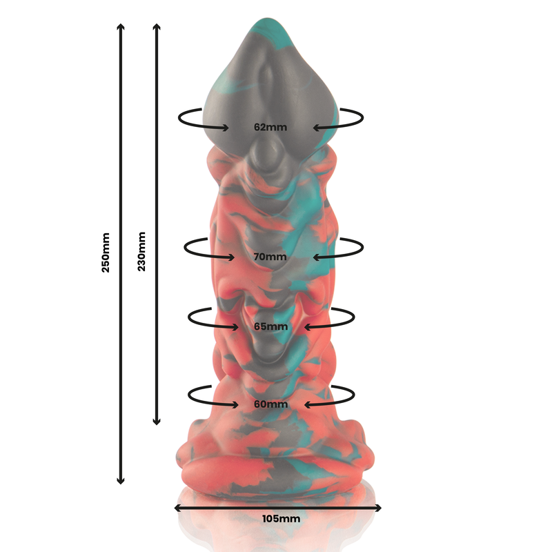 Detalhe do Dildo Phobos EPIC Cybersilicock de silicone grande e realista.
