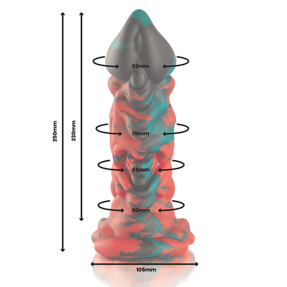 Detalhe do Dildo Phobos EPIC Cybersilicock de silicone grande e realista.