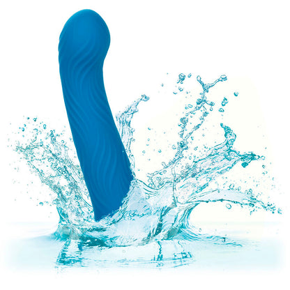 Plug Anal Wave Rider Ripple Ondulado com Ventosa - Azul
