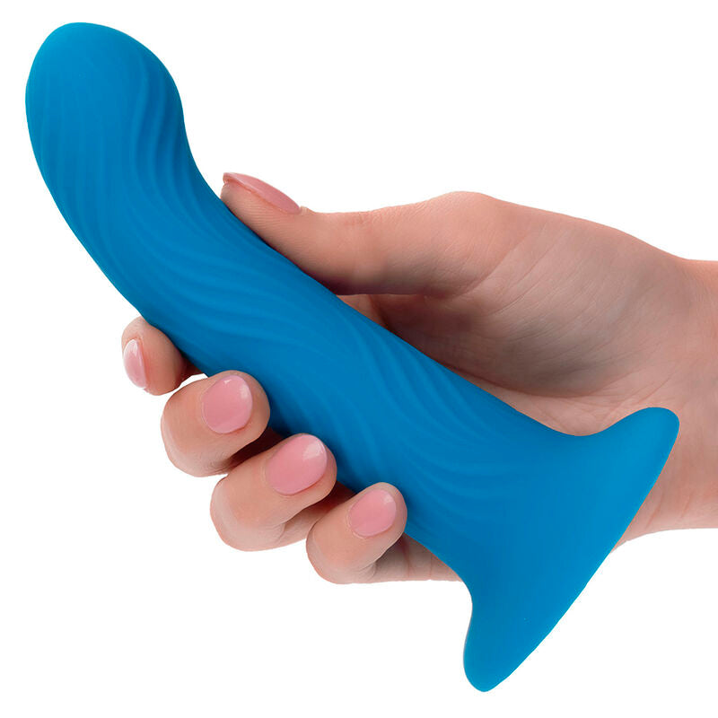 Plug Anal Wave Rider Ripple Ondulado com Ventosa - Azul