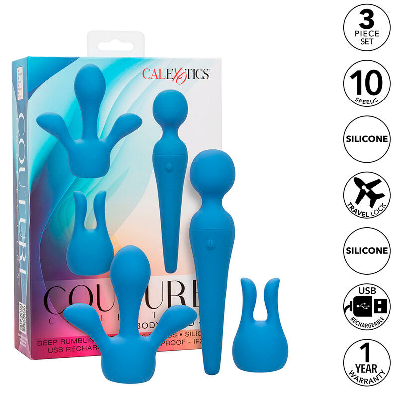 Vibrador Wand Couture Kit com 10 Vibrações Azules