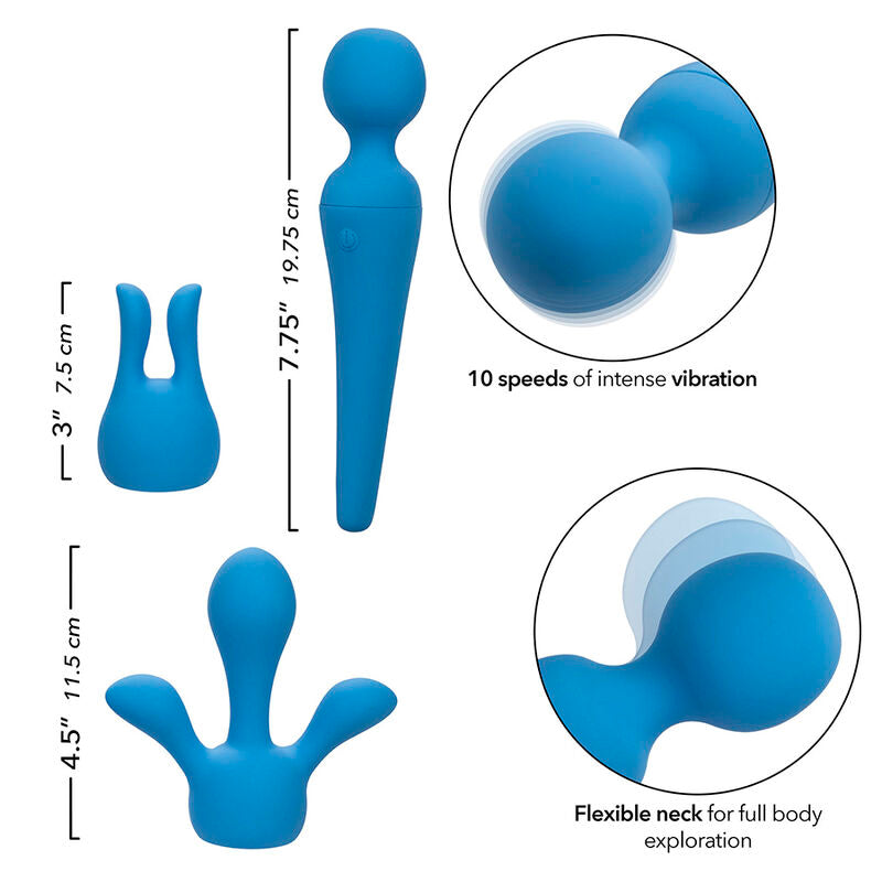 Vibrador Wand Couture Kit com 10 Vibrações Azules
