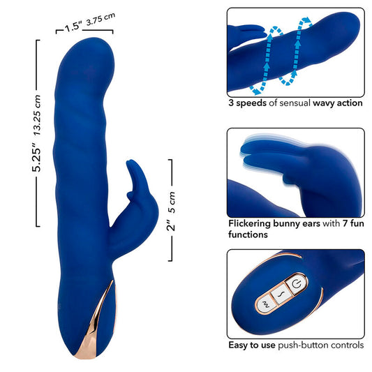 Vibrador Jack Rabbit com Movimento Ondulatório Azul