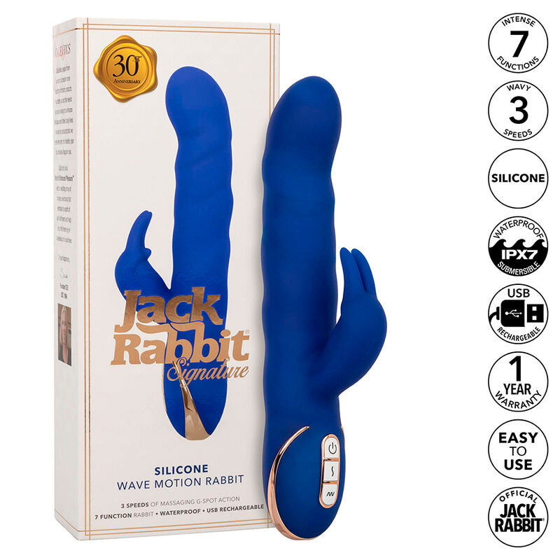 Vibrador Jack Rabbit com Movimento Ondulatório Azul