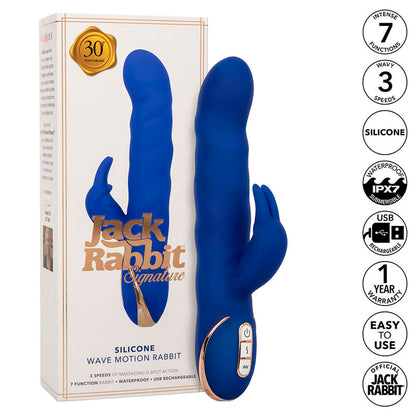 Vibrador Jack Rabbit com Movimento Ondulatório Azul