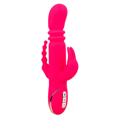 Vibrador Triplo Aquecido Estilo Coelho com Pulsação e Aquecimento