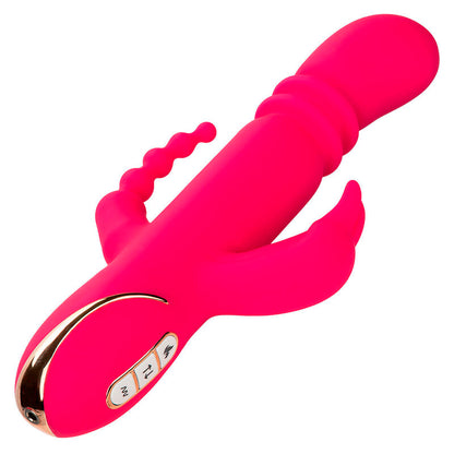 Vibrador Triplo Aquecido Estilo Coelho com Pulsação e Aquecimento