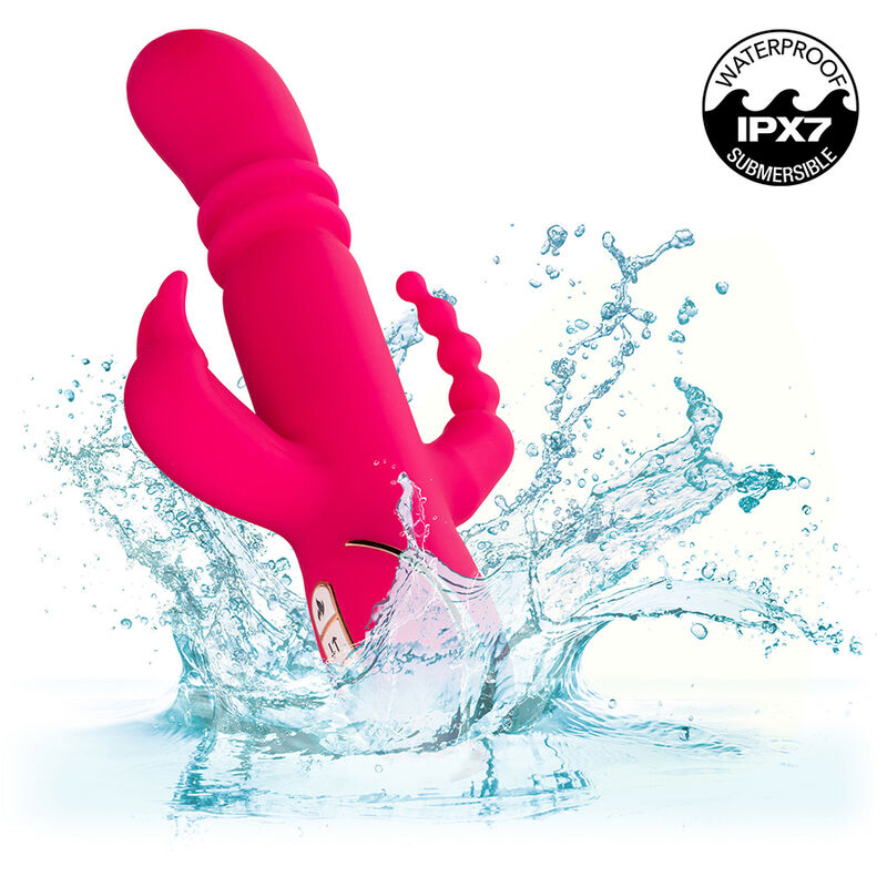 Vibrador Triplo Aquecido Estilo Coelho com Pulsação e Aquecimento