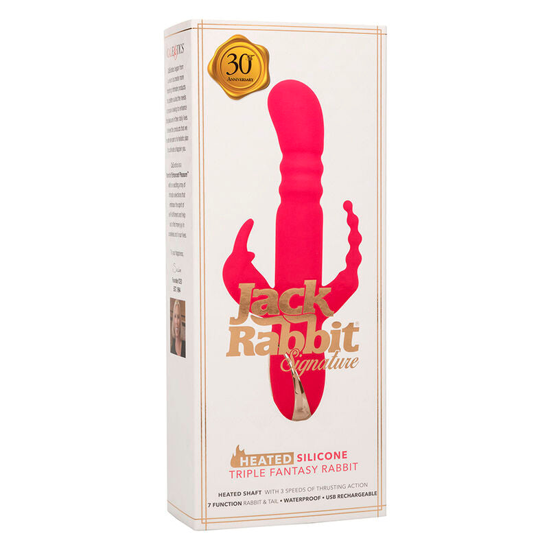 Vibrador Triplo Aquecido Estilo Coelho com Pulsação e Aquecimento