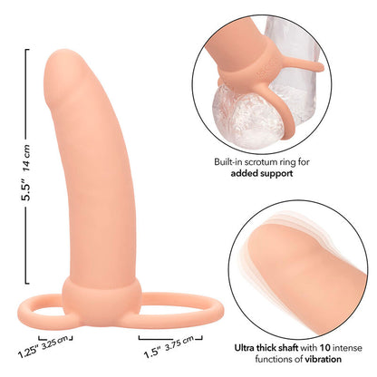 Vibrador Recarregável de Dupla Penetração Espesso com 10 Funções