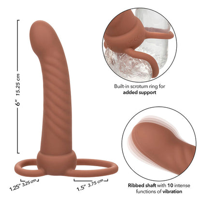 Vibrador de Dupla Penetração Nervurado Maxx com 10 Vibrações