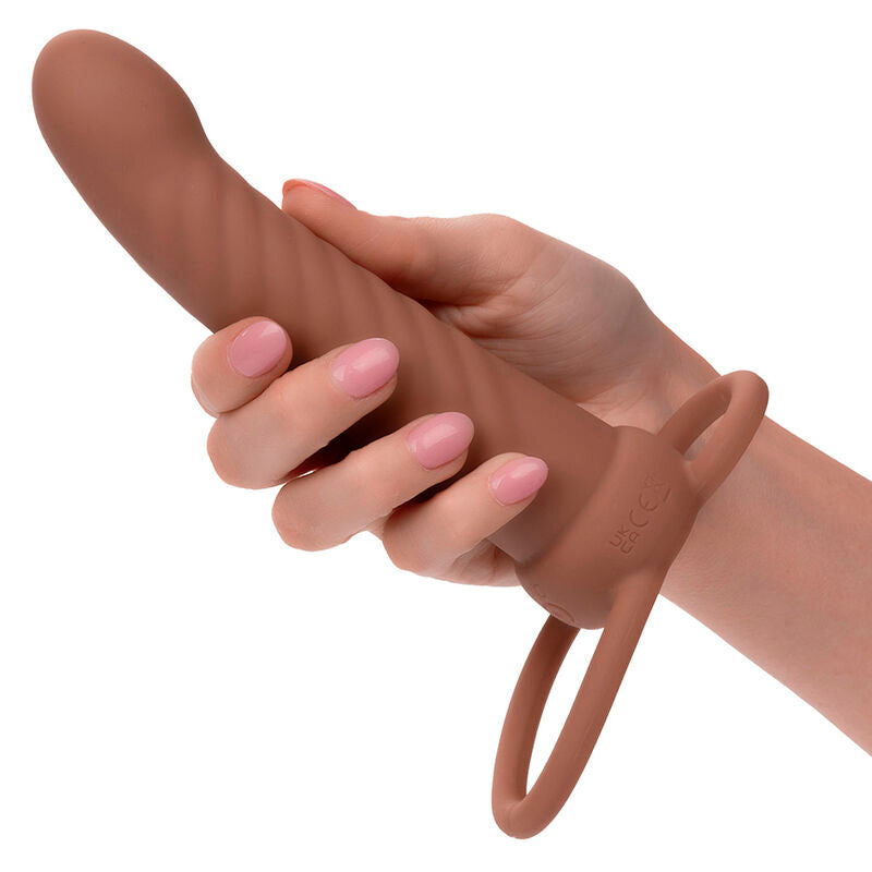 Vibrador de Dupla Penetração Nervurado Maxx com 10 Vibrações