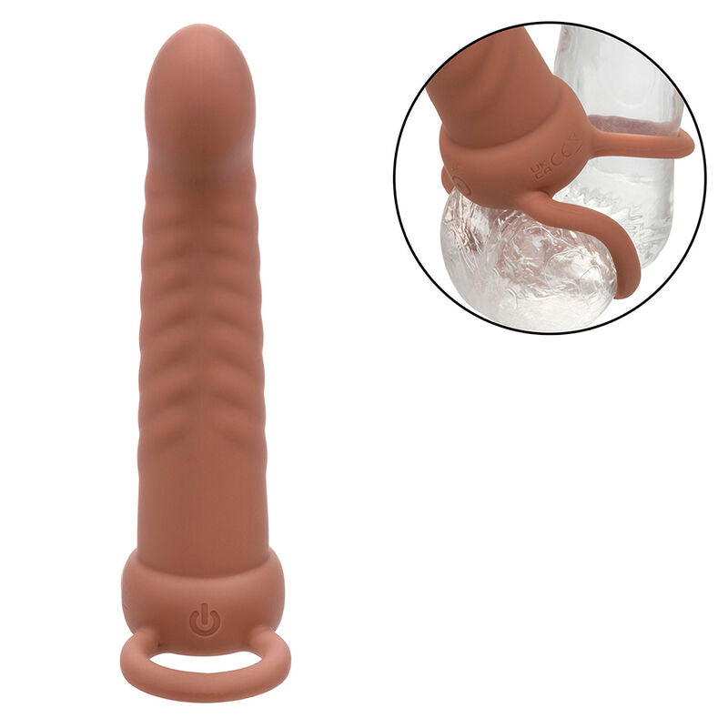 Vibrador de Dupla Penetração Nervurado Maxx com 10 Vibrações
