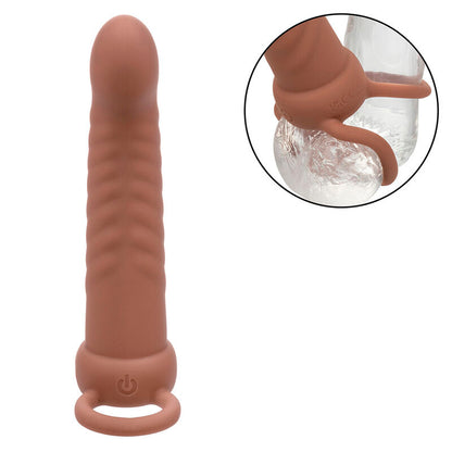 Vibrador de Dupla Penetração Nervurado Maxx com 10 Vibrações