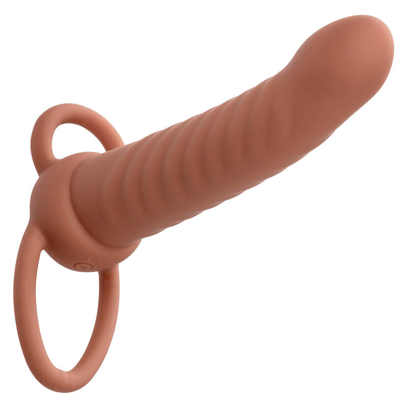 Vibrador de Dupla Penetração Nervurado Maxx com 10 Vibrações