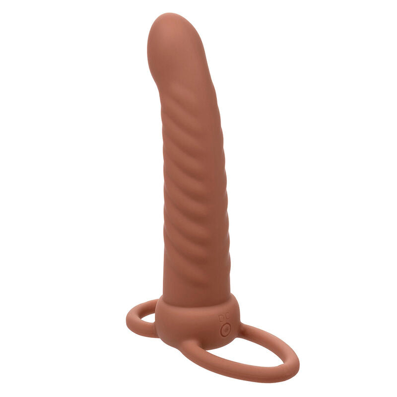 Vibrador de Dupla Penetração Nervurado Maxx com 10 Vibrações