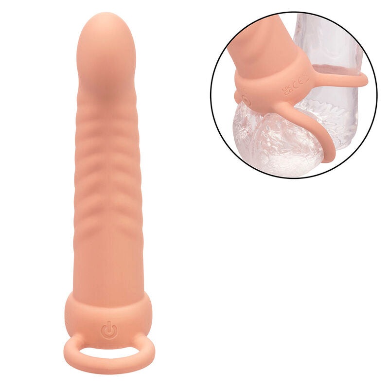 Vibrador de Dupla Penetração Ribbed Maxx com 10 Vibrações Recarregável