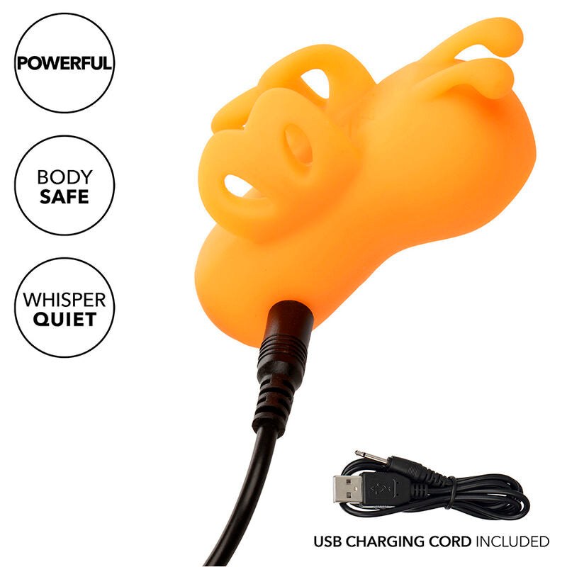 Vibrador de Dedo Neon Vibes com 10 Vibrações Laranja