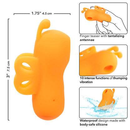 Vibrador de Dedo Neon Vibes com 10 Vibrações Laranja