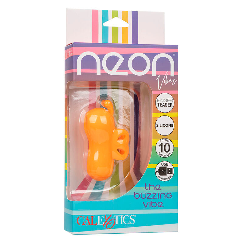 Vibrador de Dedo Neon Vibes com 10 Vibrações Laranja