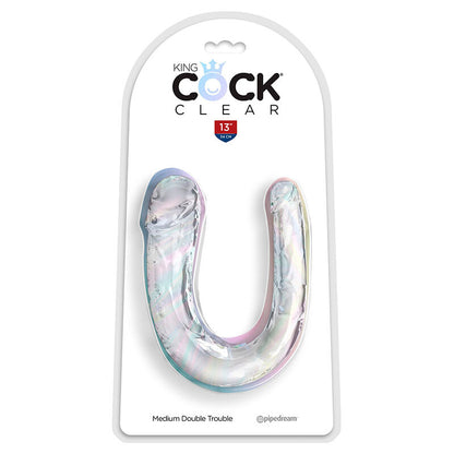 Dildo Duplo Double Trouble 33 cm Transparente