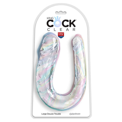 Dildo Duplo Double Trouble Transparente 44 cm