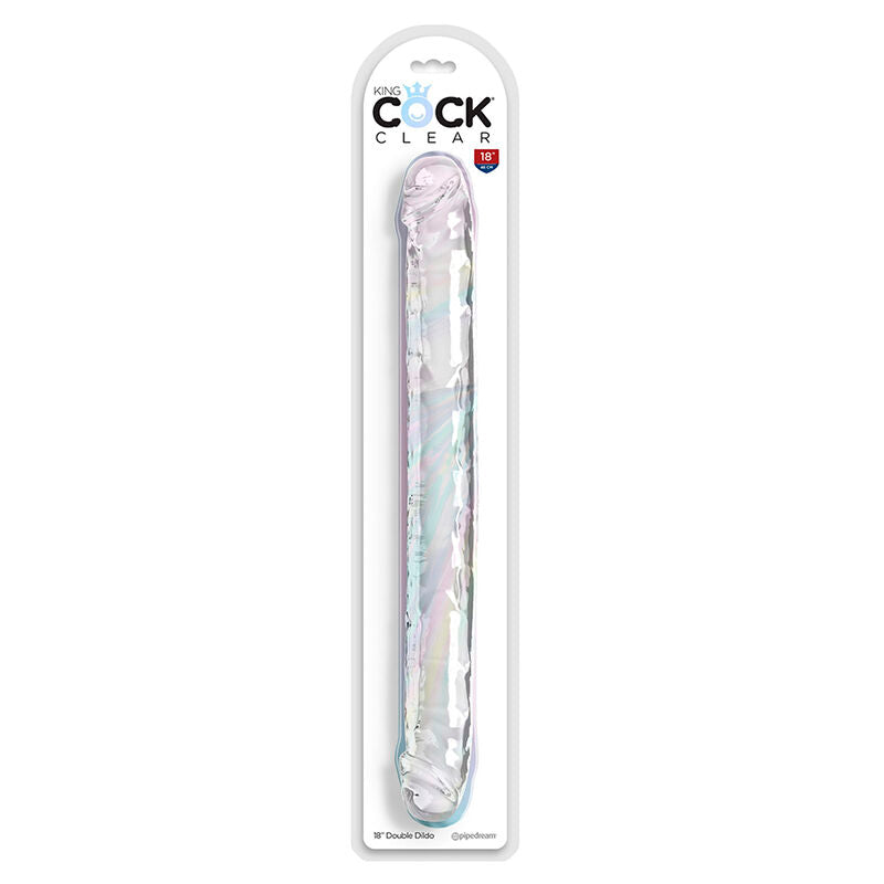 Dildo Duplo Double Trouble 46 cm Transparente