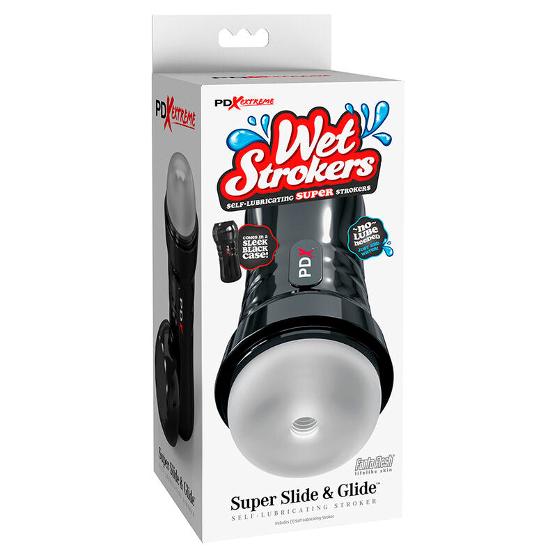 Masturbador Slide & Glide Autolubrificante Transparente