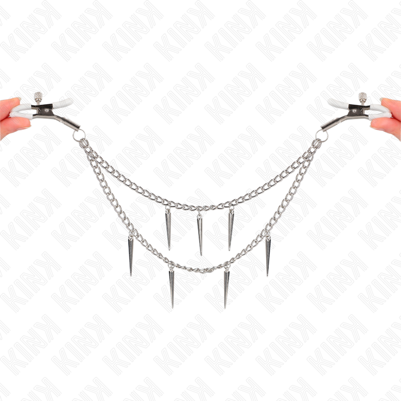 KINK Pinças para Bicos com Correntes de Pontos 30 CM para estimulação BDSM