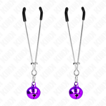 Close-up das Pinças de Mamilo KINK Fina Roxo 7 CM, destacando o design elegante e material durável.