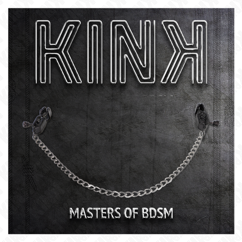 KINK Pinças de Corrente Plana Prata 30cm para Mamilos, detalhe do material e design elegante.