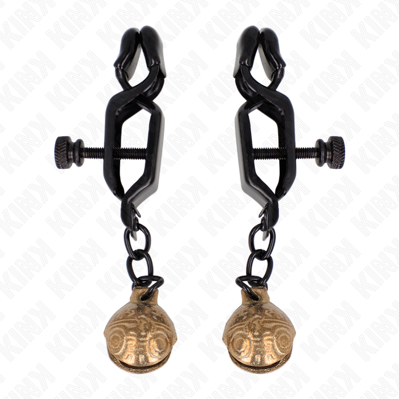 Grampos de Mamilo KINK Estilo Bell Jaw Preto 7 CM para estimulação BDSM