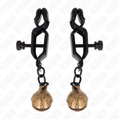Grampos de Mamilo KINK Estilo Bell Jaw Preto 7 CM para estimulação BDSM