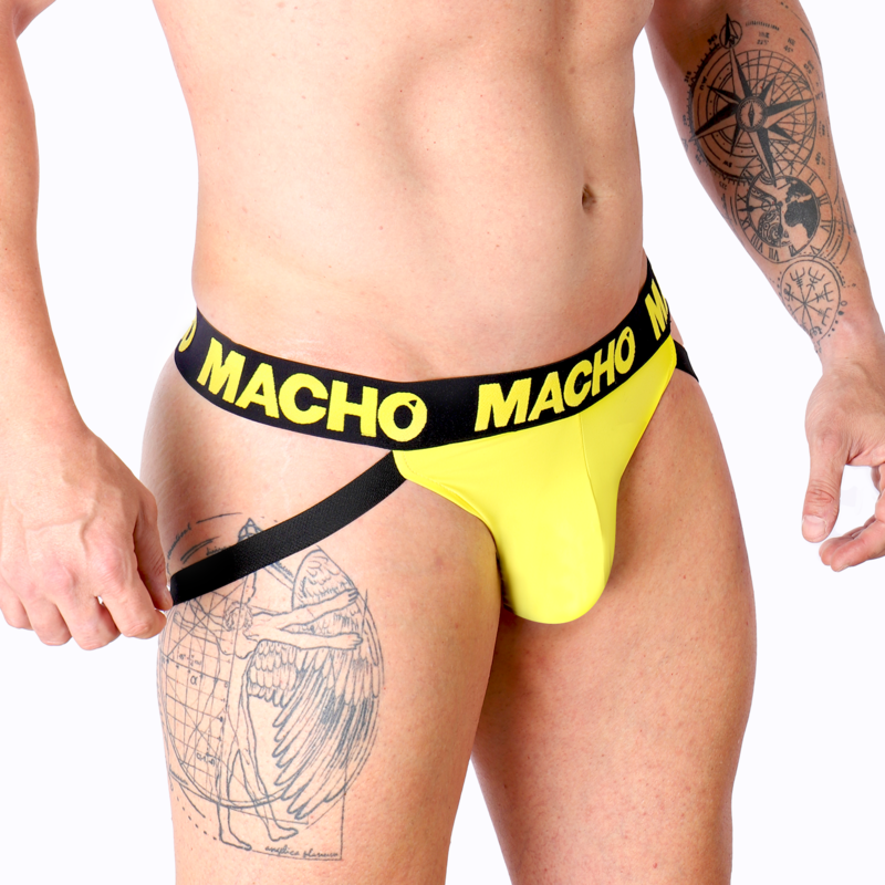 Jockstrap Lycra Bumbum Aberto Amarelo